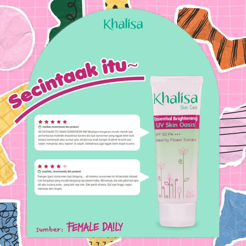 KHALISA UV SKIN OASIS SPF 50 PA+++ Pink Blush Color | Khalisa Sunscreen | Cleanser