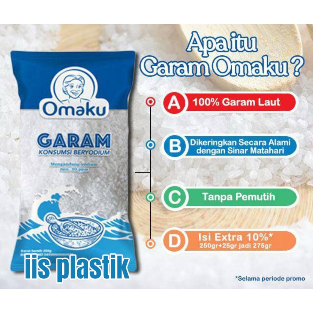 garam konsumsi 250gr garam bumbu masak garam siap pakai garam beryodium garam dapur garam omaku