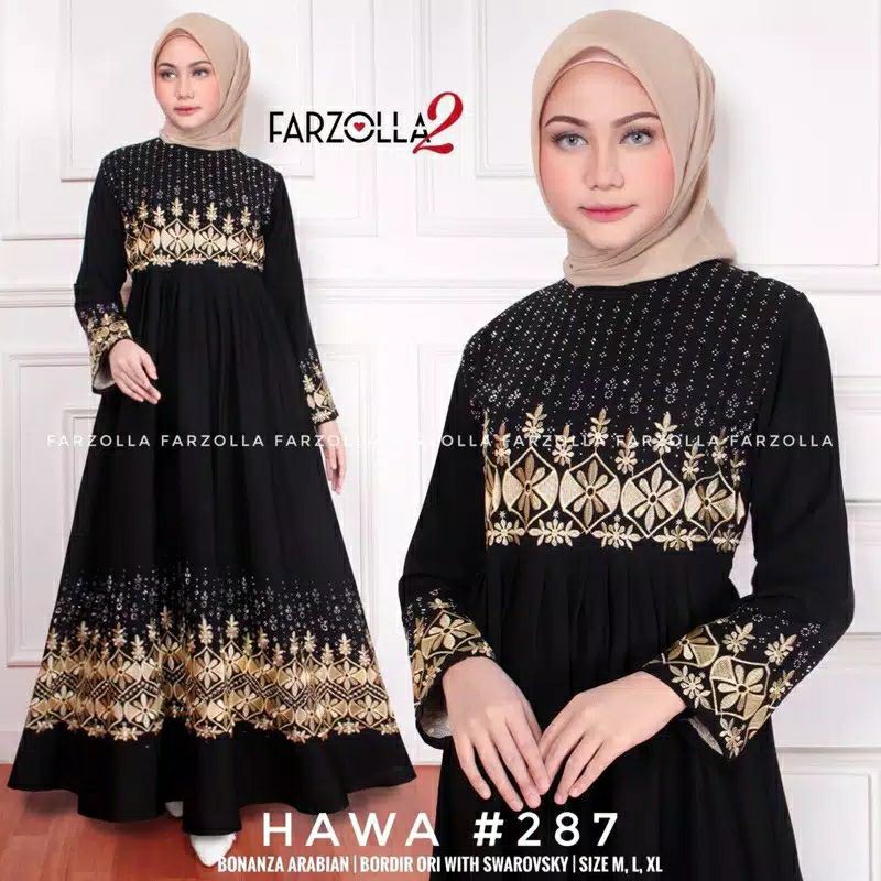 Gallery Exclusive Abaya Hitam Gamis Bordir Turkey Hawa 287