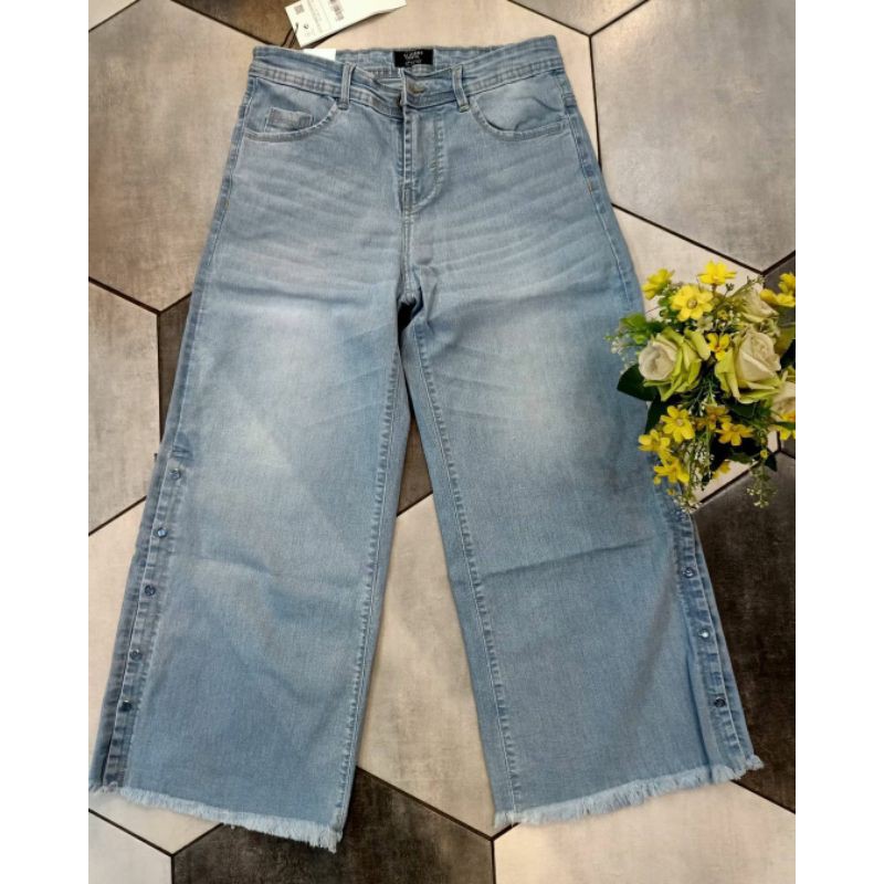 #041 VJ KULOT JEANS 7/9 KANCING SAMPING