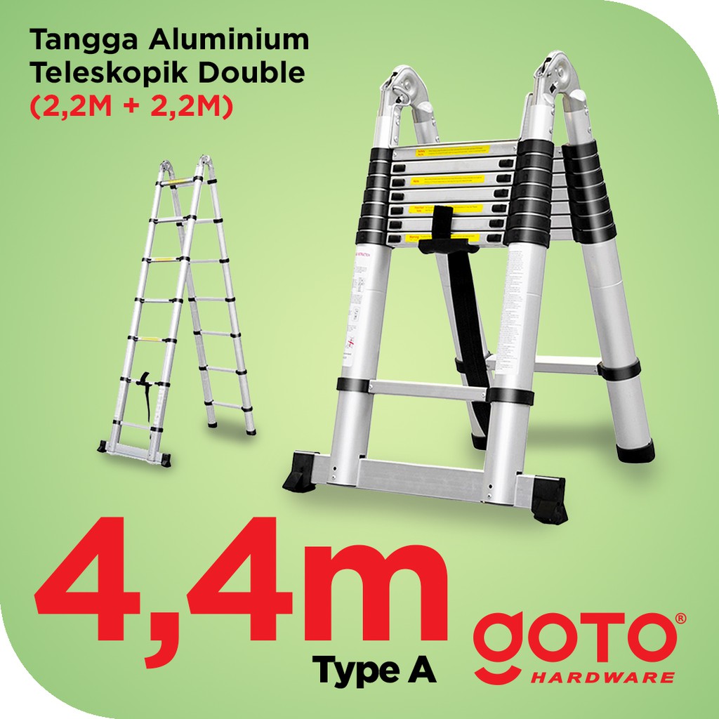 Tangga Lipat Aluminium Teleskopik Tipe A 4 4m Double Telescopic Ladder 4 4 Meter Shopee Indonesia