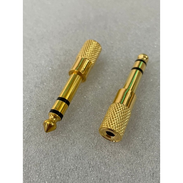 CONVERTER AUDIO 3.5MM AUX TO 6.5MM STEREO GOLD - JACK COVER KECIL KE BESAR