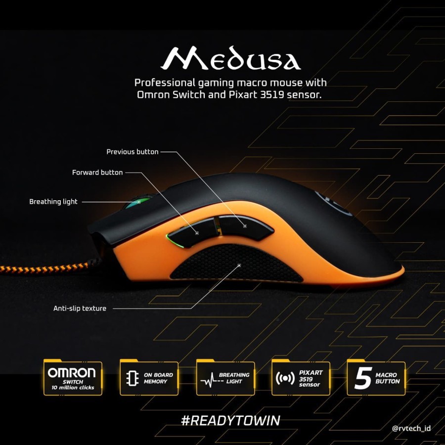 MOUSE GAMING USB KABEL MEDUSA RVTECH