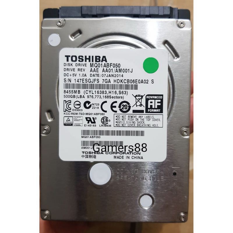 HDD Hardisk 500GB Toshiba Laptop 2.5&quot; Harddisk Slim Hard disk Notebook