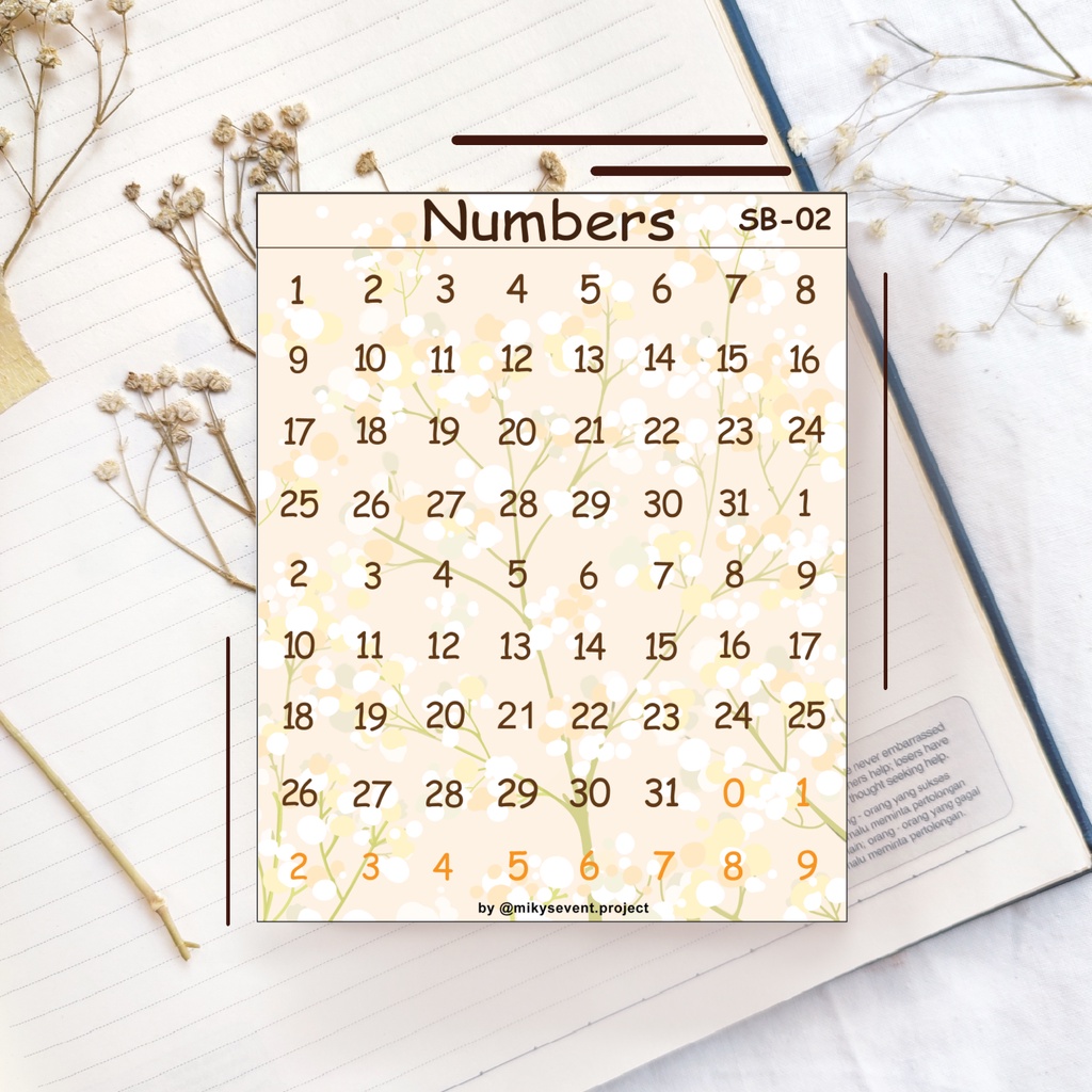 

Sticker Numbers (SB-02) /Sticker Illustration/ Journaling/ Planner/ Bullet Journal/ Decor