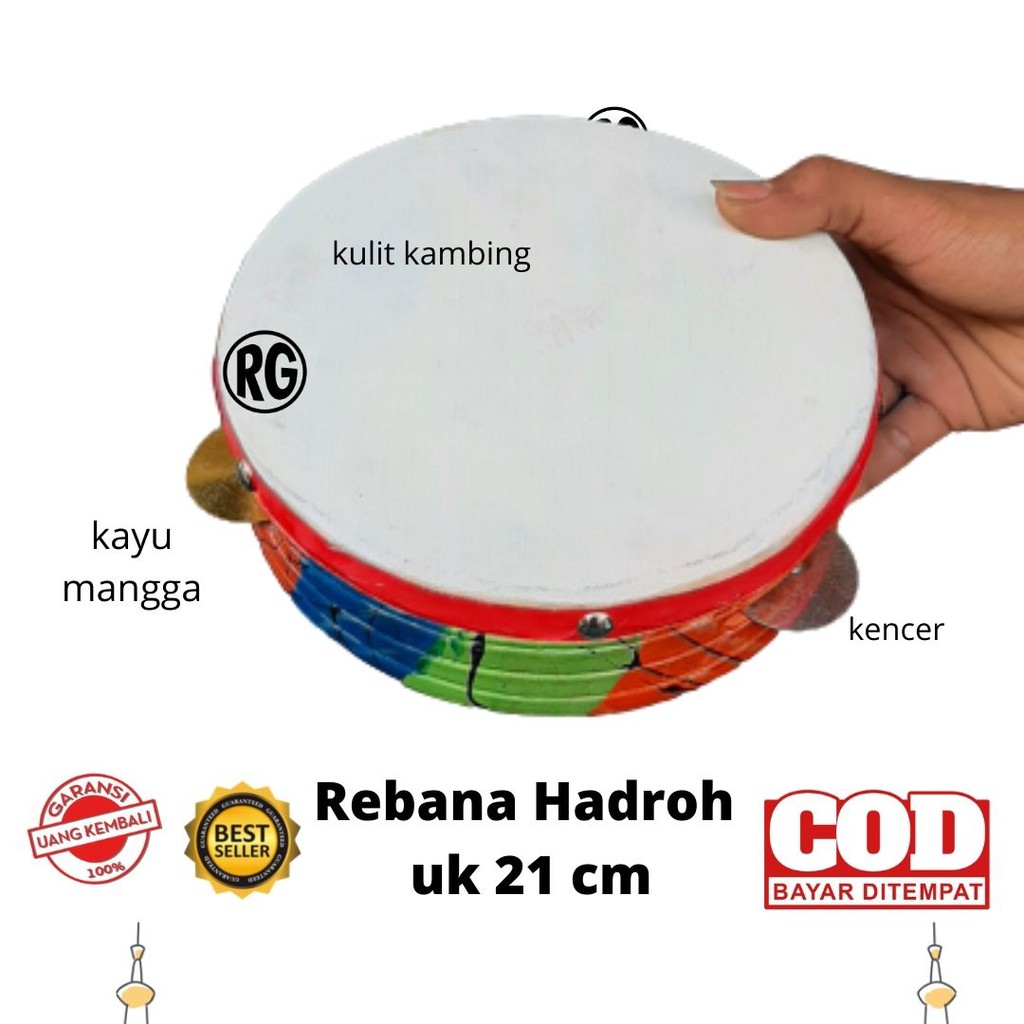 Rebana mainan anak  ukuran  21 cm Alat hadroh  Alat musik rebana  alat rebana alat hadroh