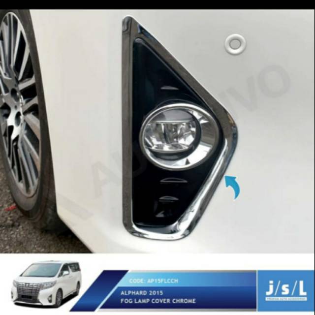 Cover/ ring foglamp all new Alphard chrome jsl