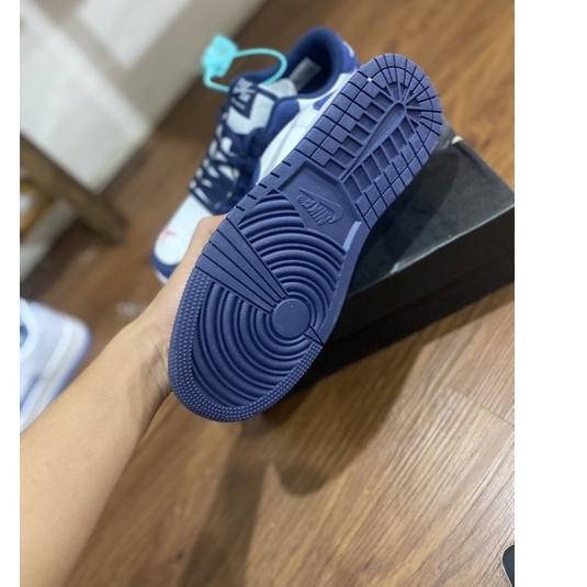 FLASH SALE |SQ40|Sepatu Pria Wanita Sneakers Murah Premium air jordan 1 Low Navy silver