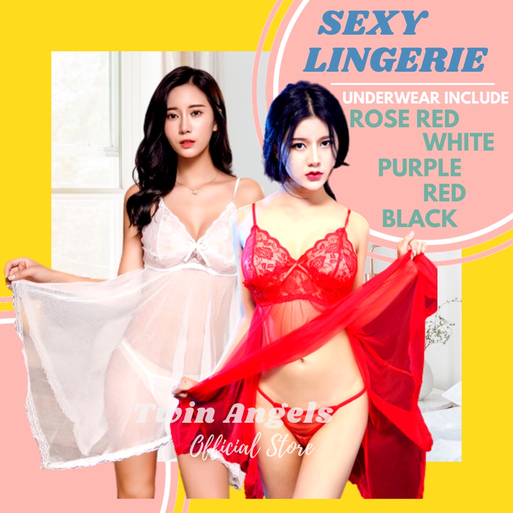 Baju Sexy Hot Dinas Malam Atasan Lingerie Linjeri Wanita Baju Haram Cosplay Lingerie Set Setelan All