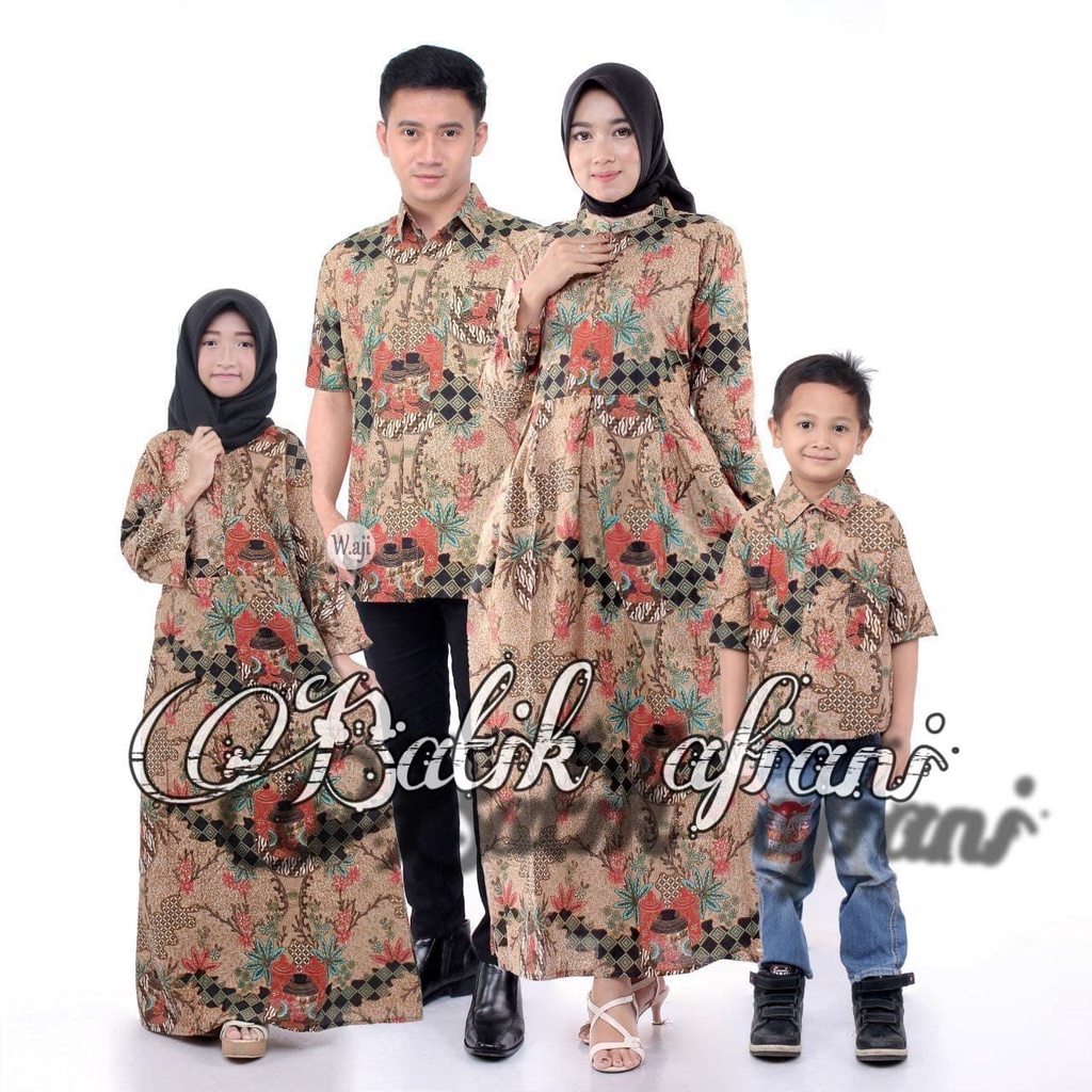 [ COD ]  Batik Couple keluarga sania ruffle ori ndoro jowi dnt  Motif Toples