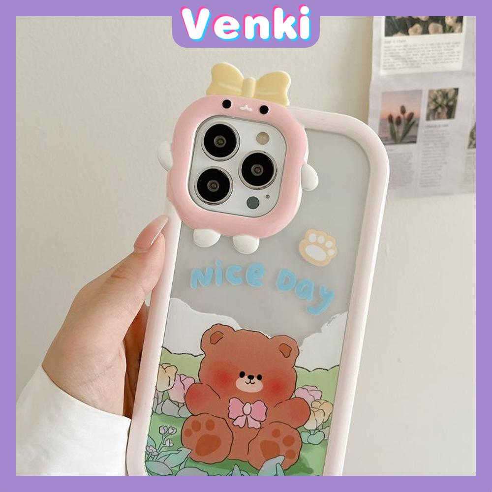 iPhone Case Silicone Soft Case Clear Case Airbag Shockproof Protection Camera Smooth Feel Cartoon Bear Cute Compatible For iPhone 11 Pro Max 13 Pro Max 12 Pro Max 7Plus xr XS Max