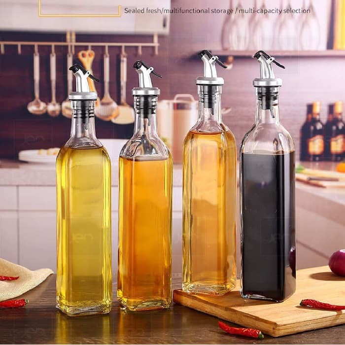  Botol  minyak goreng botol serbaguna  Glass Oil Bottle 500ml 