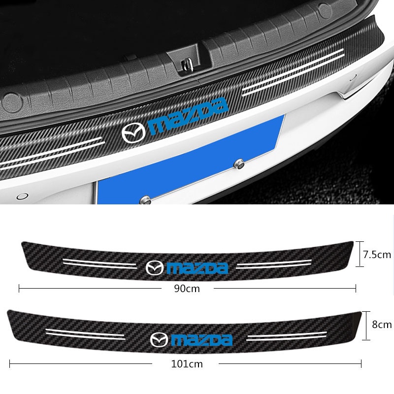 Stiker Pelindung Bumper Belakang Mobil Bahan Carbon fiber Untuk Mazda 2 Mazda 3 MS Mazda 6 CX-5 CX5 Artzma 6