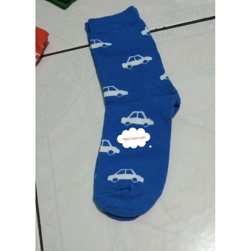 kaos kaki ANAK TK-SD MOTIP mobil ( 4 pasang )bahan tebal adem &amp; tidak panas