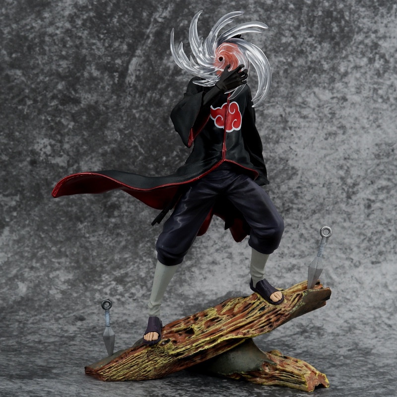 Action Figure Anime Naruto Shippuden Akatsuki Tobi Uchiha Obito Kamui Ukuran 26cm Action Figure Patung Bahan PVC Untuk Anak