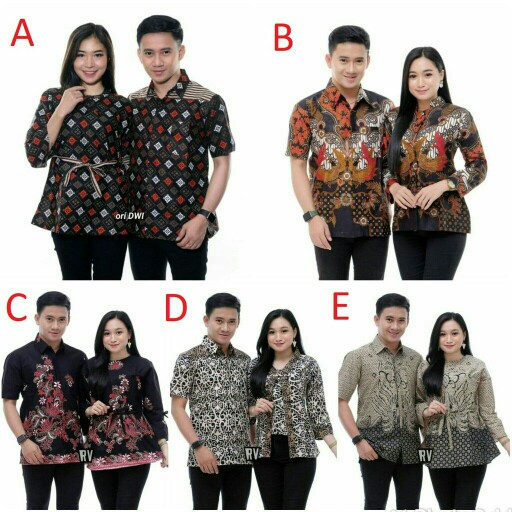 Couple Atasan Batik Dolby Hem Pria Wanita Terlaris | Batik Couple Pekalongan