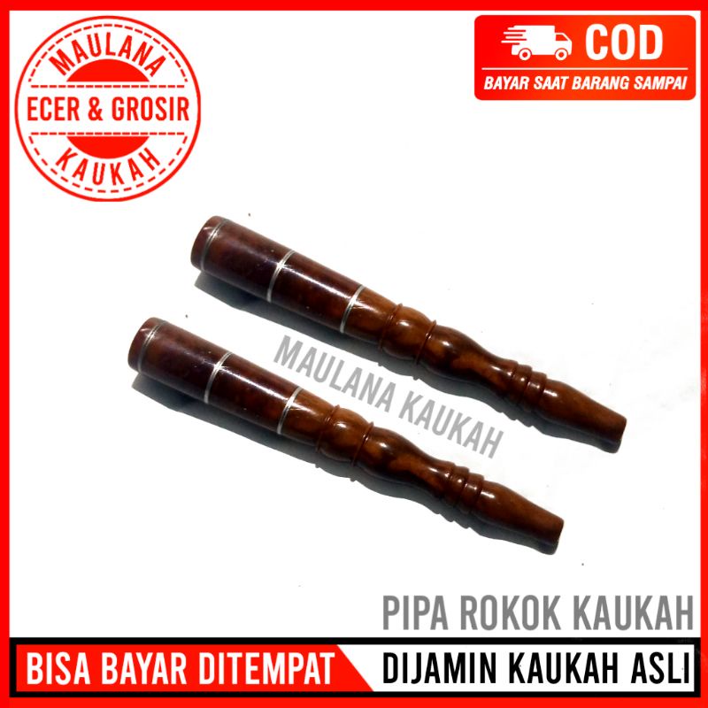 Pipa Rokok Kayu Kokka Kaokah Kaukah Asli Original Murah Motif Ukir Perada Timah