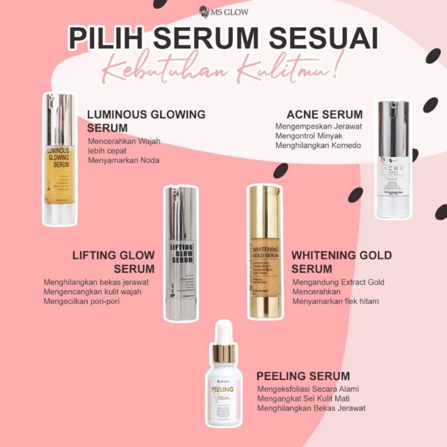 Serum Ms glow ( serum luminous,lifting, acne,whitening gold)