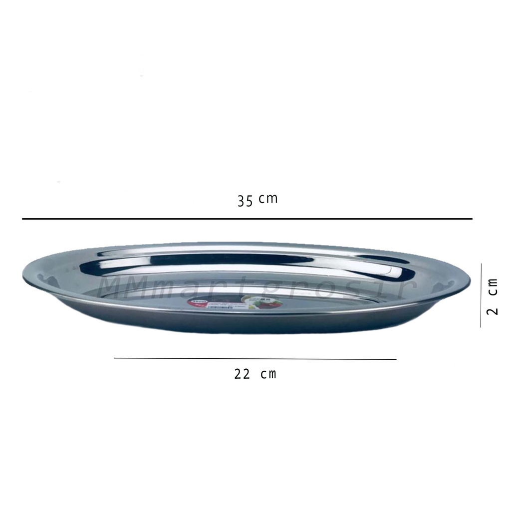 Fhong Huang / Piring Lonjong / Stainless / Piring Serbaguna / 35cm