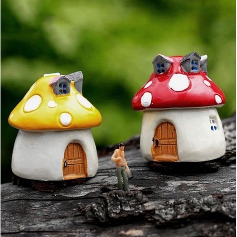 Miniatures - Terrariums - Fairy Garden - Mini Mushroom House