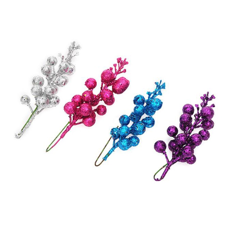 Ornamen Berry Glitter Untuk Dekorasi Natal