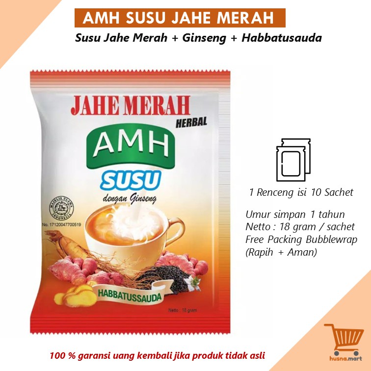 AMH Jahe Merah Susu Minuman Herbal Renceng isi 10 Sachet