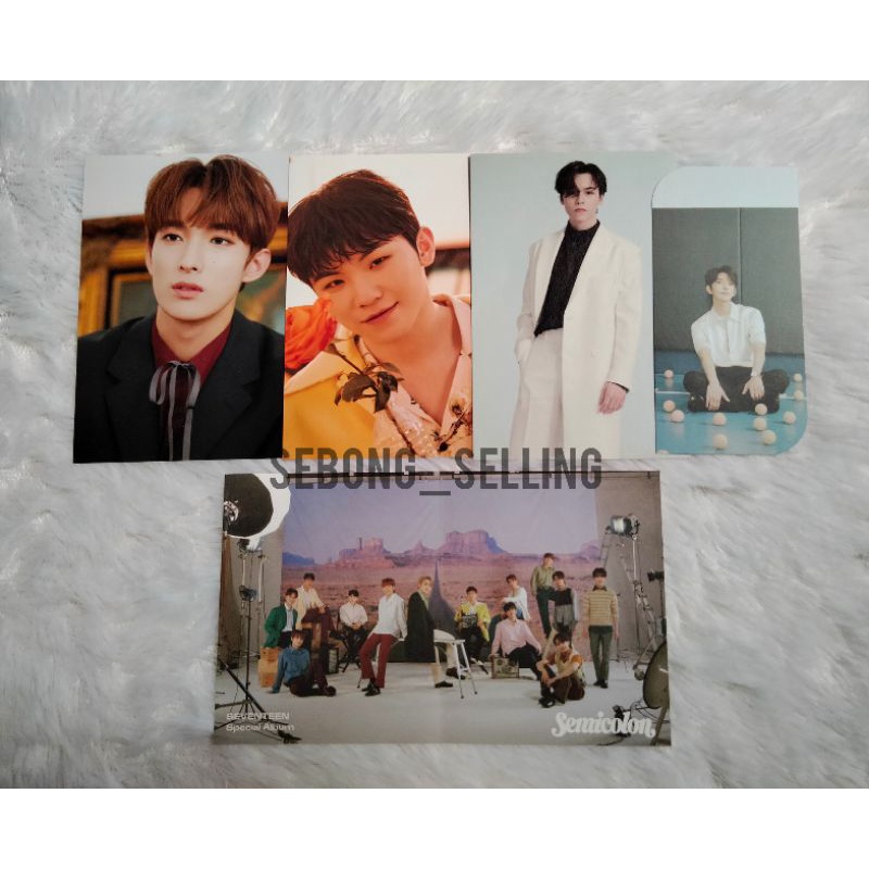 SEVENTEEN dk photoprint an ode one side woozi postcard vernon other side joshua bookmark henggarae n