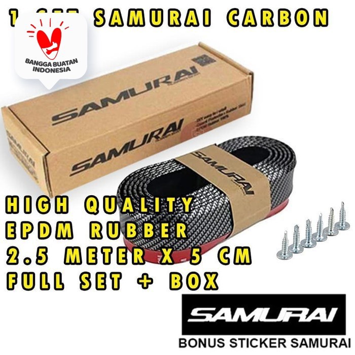 Pelindung Bemper SAMURAI ~ Car Lips Bumper ~ Karet Carbon Mobil 3D