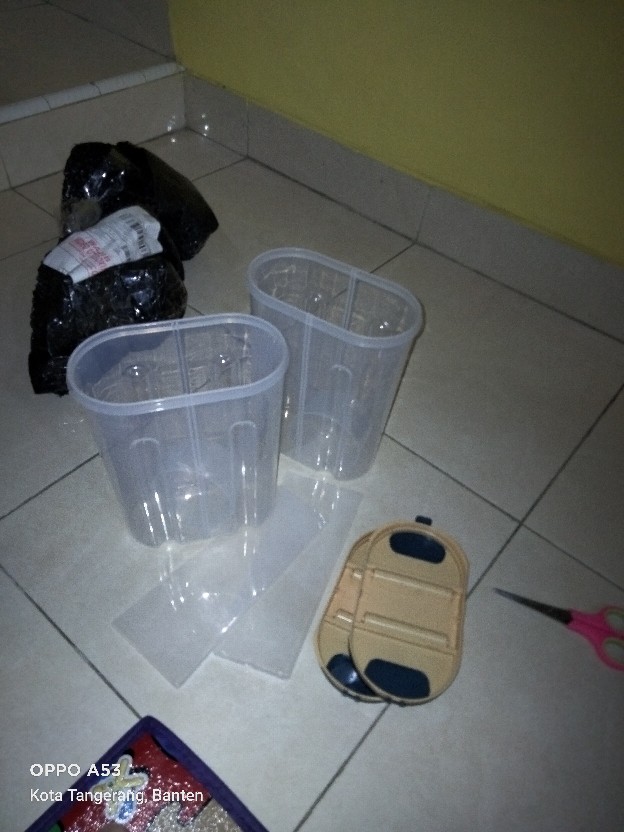 Hc Toples Tempat Penyimpanan Makanan Storage Jar Cereal Kontainer Penyimpanan Makanan 2 In 1