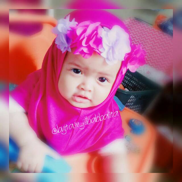 Kerudung syiria mahkota bunga bayi dan anak lucu termurah