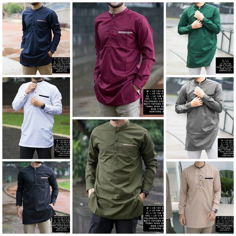 BAJU MUSLIM KOKO ANWA LENGAN PANJANG TERBARU size M-L-XL-XXL