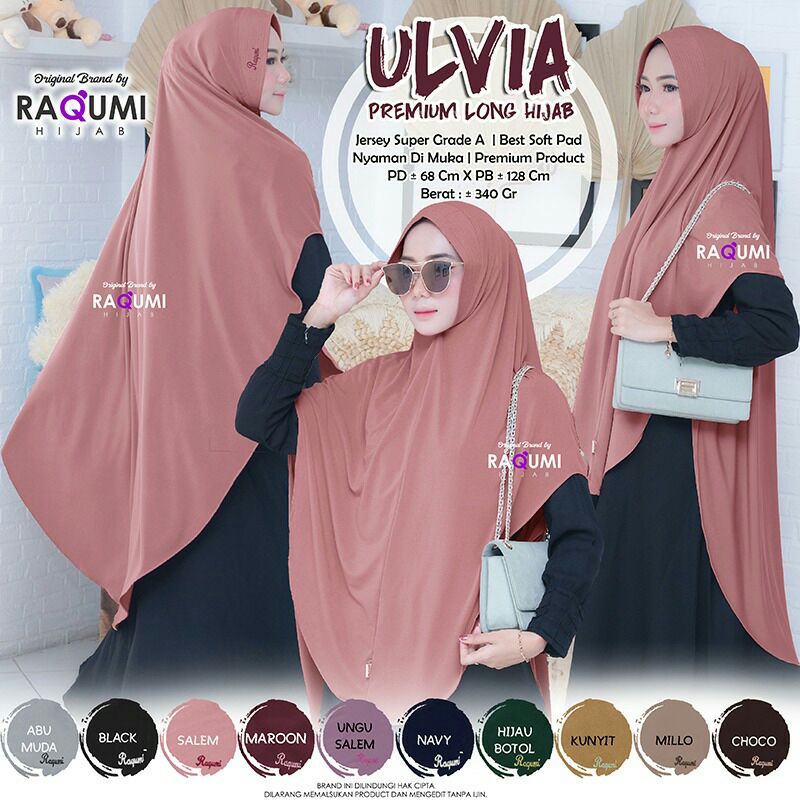 Hijab Ulvia Premium Long by Raqumi / Model Hijab Terbaru / Style Hijab 2022