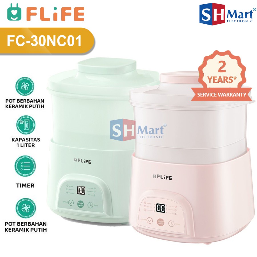 SLOW COOKER FLIFE MULTIFUNGSI KAPASITAS 1 LITER FC-30NC01 FC30NC01 BABY FOOD GARANSI RESMI (MEDAN)