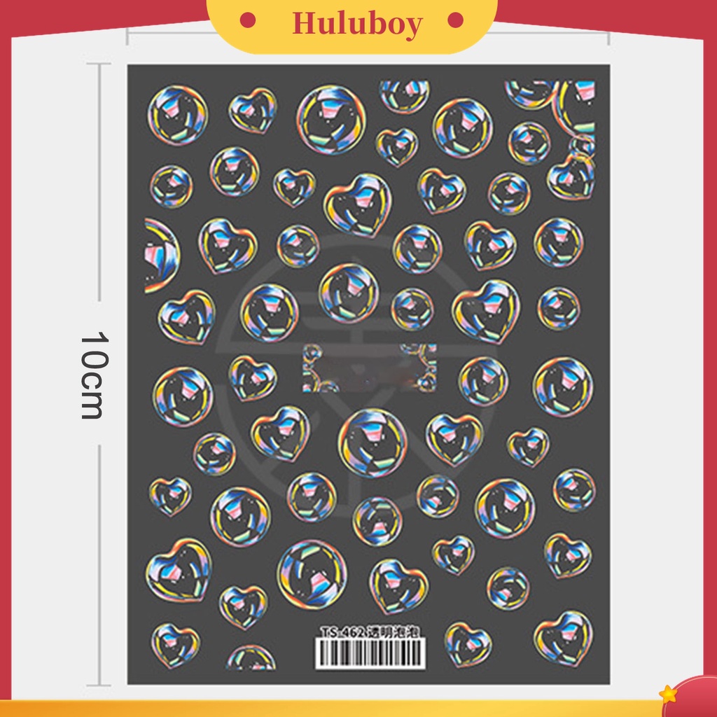 Huluboy Huluboy♡ Stiker Kuku 3d Transparan Ultra Tipis Untuk Nail Art