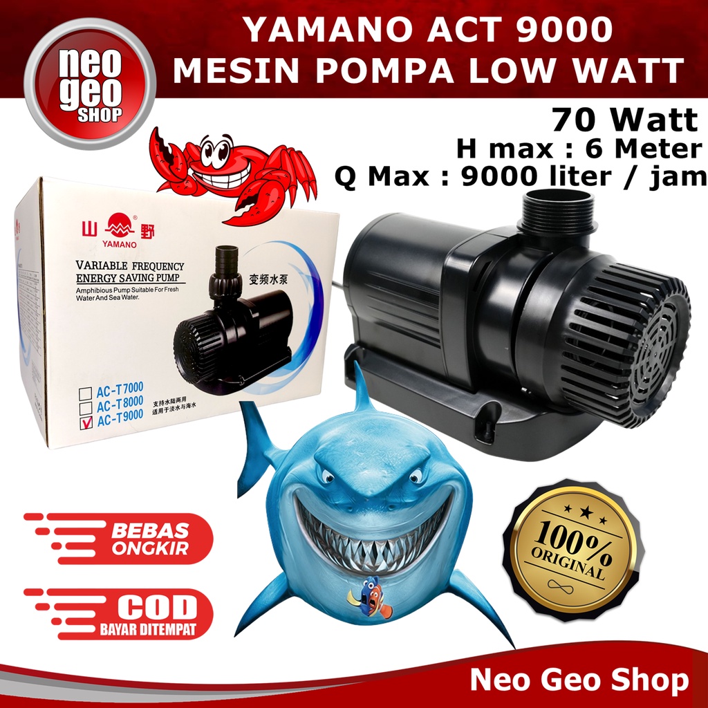 YAMANO ACT9000 ACT T 9000 AC T9000 Mesin Pompa Air Kolam Ikan Low Watt