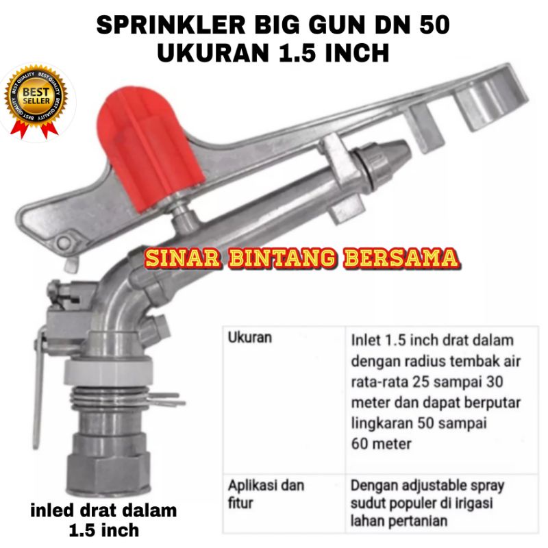 Jual Sprinkler Big Gun DN 50 Inled 1.5 Inch | Sprinkler Pertanian Dan ...