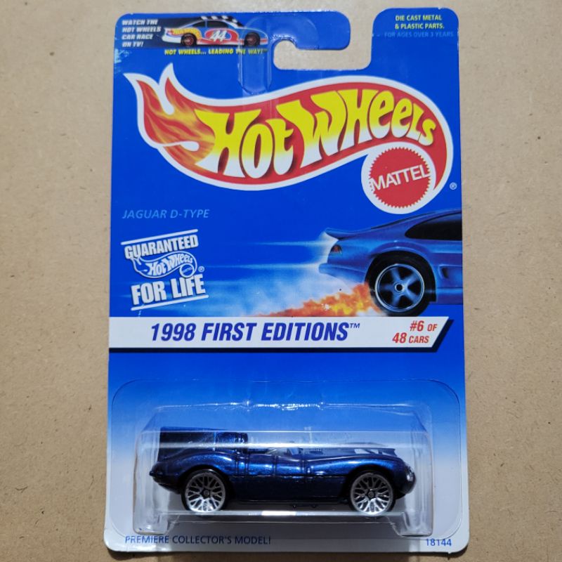 HOT WHEELS JAGUAR D-TYPE / 1998 FIRST EDITIONS [ BLUE ] - MAINAN MOBIL ANAK