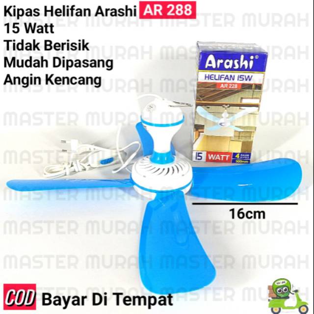 Kipas Angin Gantung HELIFAN Arashi AR 228 04 15Watt 15w 20w 20Watt dan Ar288 04 - 30 05 - 40 35