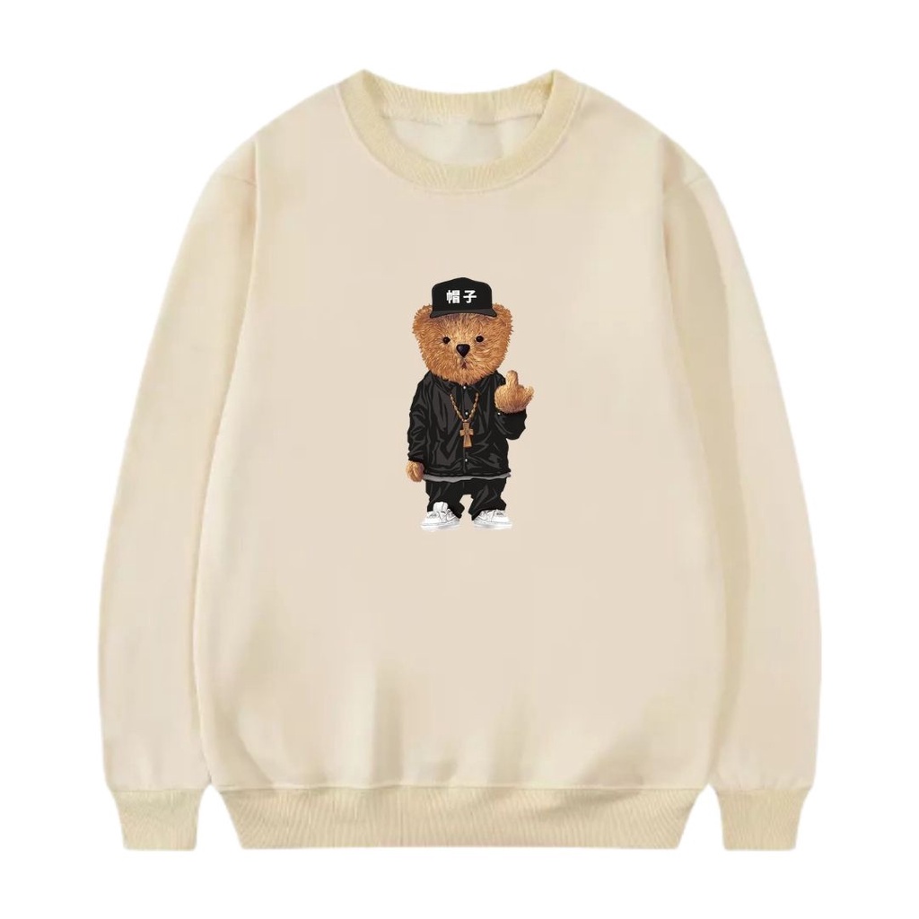 HIP-HOP TEDDY BEAR SABLON PRINTING SWEATER