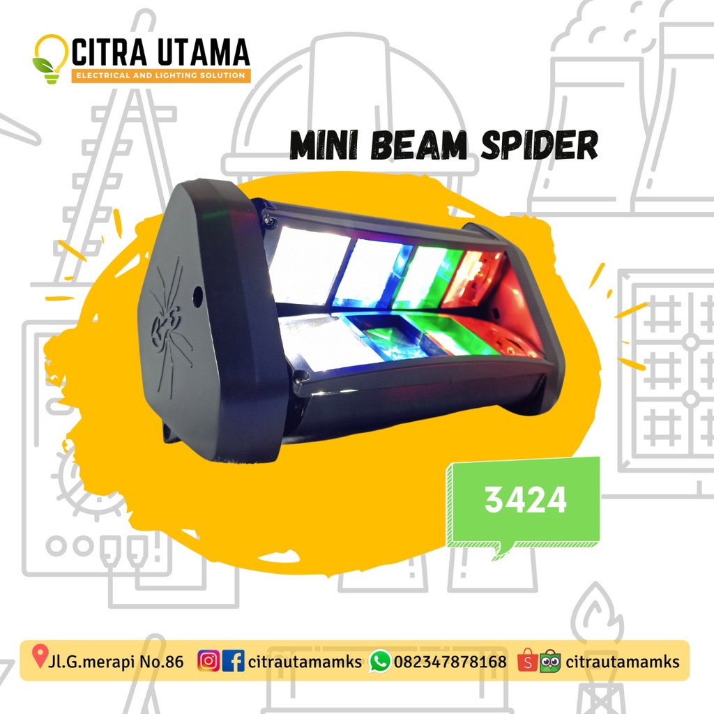 LAMPU DISCO MINI BEAM SPIDER K3424