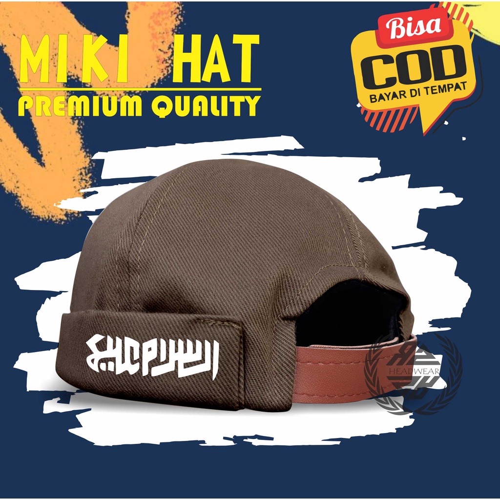 Topi Pria Dewasa Peci Uas (Mikihat) Logo Asalamualaikum Kaligrafi Muslim Kwalitas Import