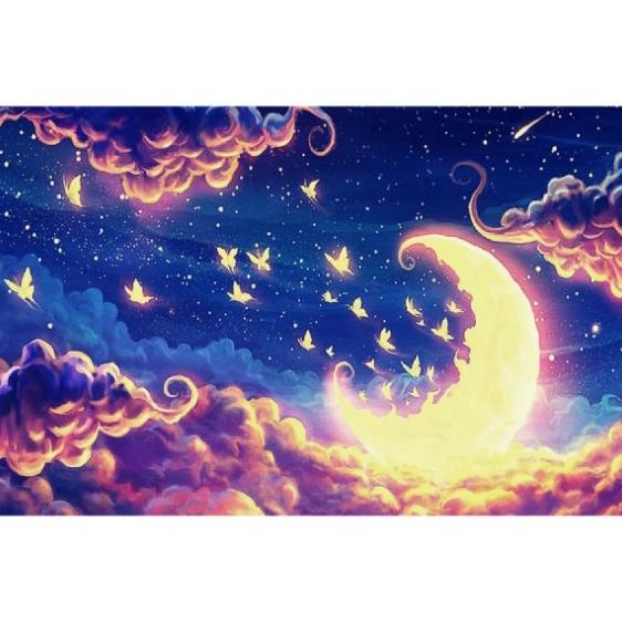 

DIY 5D Diamond Painting Paint By Number Fairytale Night Moon 30*40cm