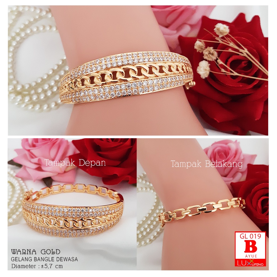 GL 019 Gelang Bangkok Mewah Gelang Tangan Wanita Bangle Wanita Perhiasan Emas Imitasi Lapis Emas Yaxiya Gelang Xuping Set Murah Luxx Xuping