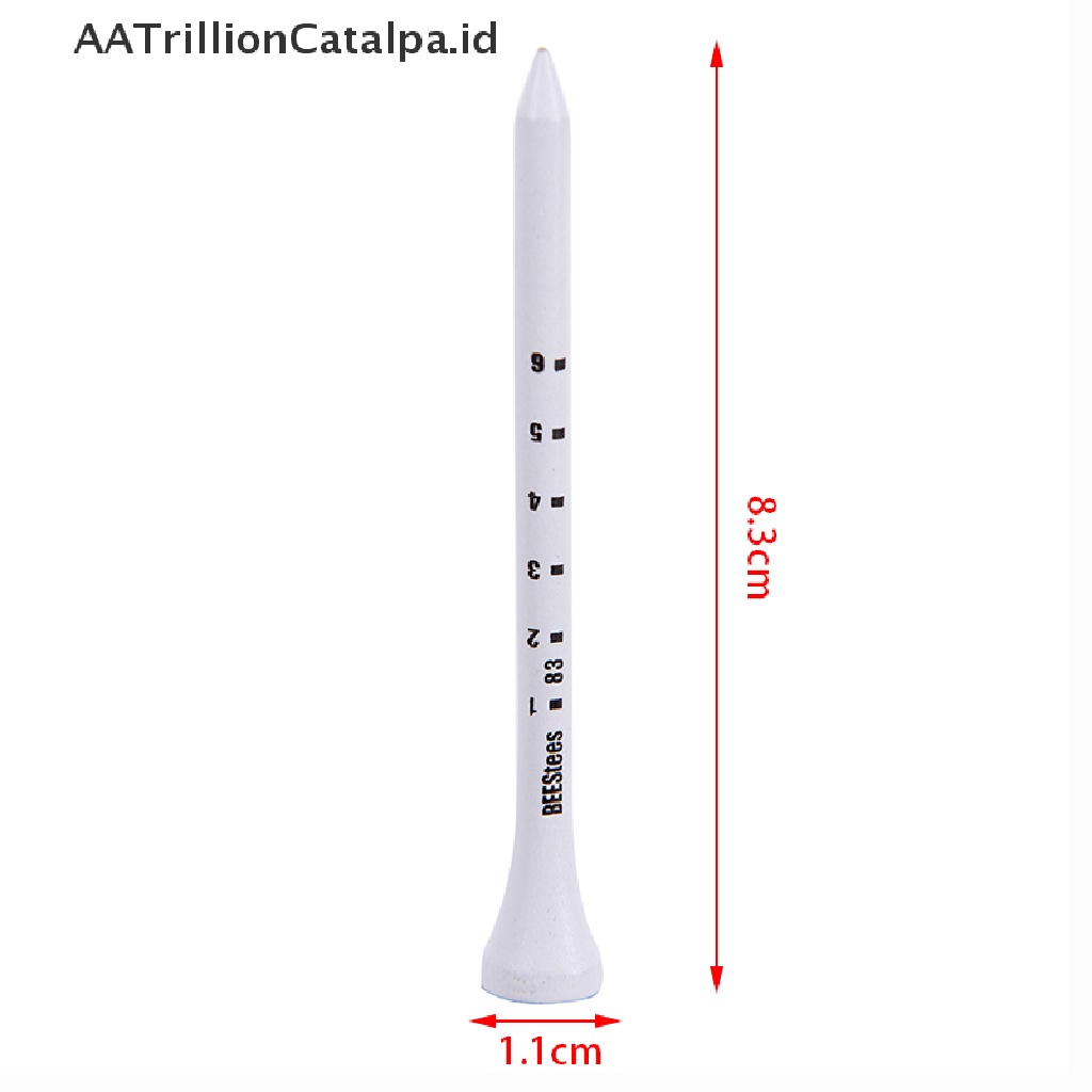 Aatrillioncatalpa 50PCS Tee Bola Golf Profesional 83mm Bahan Kayu Warna Putih