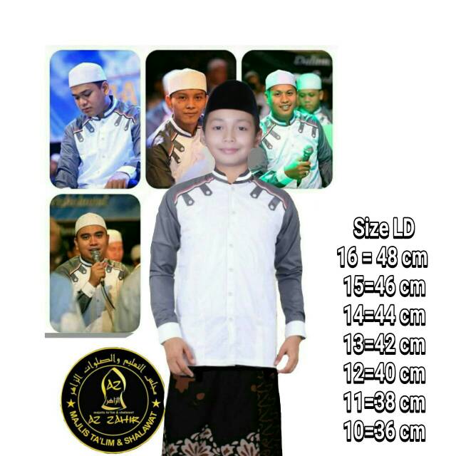 BAJU KOKO AZZAHIR KOKO GUS AZMI SERAGAM HADROH ANAK terlaris