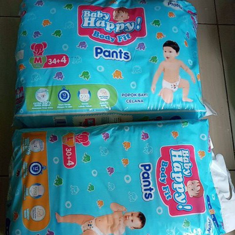BABY HAPPY PANTS M34+4,L30+4,XL26+4,XXL24+6 PAMPERS BABY HAPPY MURAH CIBITUNG BABY HAPPY TIPE CELANA