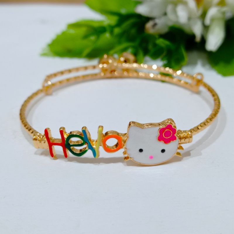 gelang tangan anak hello kitty, perhiasan xuping anak