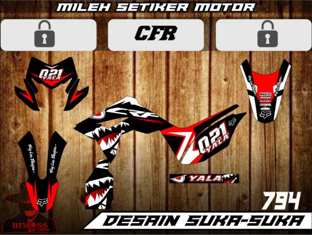 Decal stiker motor crf