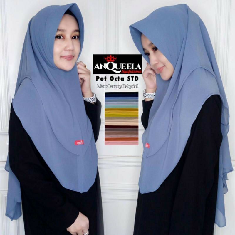 ANQUEELA | Khimar OCTA Standar Ceruty