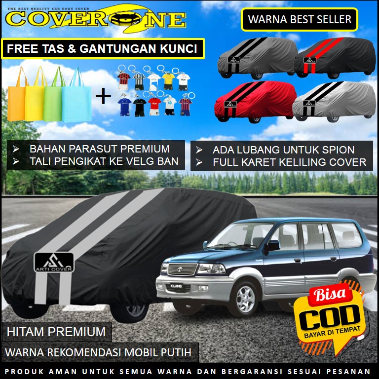 Selimut Sarung Body Cover Mobil Kijang Kapsul Super Long / Mantel Penutup Mobil Kijang / Cover Mobil Outdoor Indoor / Selimut Mobil / Sarung Mobil / Cover Mobil Waterproof Anti Air Free Pengikat Ban